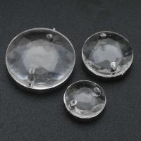 Transparent Acrylic Connector, Flat Round, DIY & 1/1 loop, clear Approx 1mm 