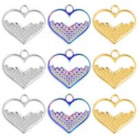 pendentifs de cœur en inox , Acier inoxydable 304, coeur, Placage ionique sous vide, unisexe & creux, plus de couleurs à choisir Vendu par PC
