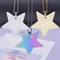 Stainless Steel Jewelry Necklace, 304 Stainless Steel, Star, Vacuum Ion Plating, Unisex Approx 50 cm 