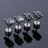 Stainless Steel Rhinestone Stud Earring, 316L Stainless Steel, plated, fashion jewelry & Unisex & with rhinestone 