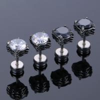 Arito de imitación de diamante de acero inoxidable, acero inoxidable 316L, chapado, Joyería & unisexo & con diamantes de imitación, más colores para la opción, 8x16mm, Vendido por Par
