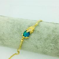 Brass Bracelets, with Gemstone, gold color plated, for woman cm 