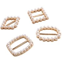 Zinc Alloy Leather Cord Clasp, gold color plated & with plastic pearl, gold 