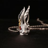 Thailand Sterling Silver Pendants, Rabbit, Antique finish, DIY 