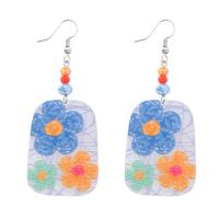 Acrylic Drop Earring, Zinc Alloy, with Acetate, fashion jewelry & for woman, multi-colored 