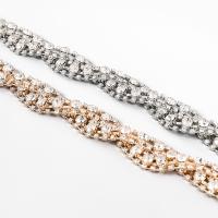 collier de Stras en alliage Zinc, alliage de zinc, avec 14.2cm chaînes de rallonge, Placage, bijoux de mode & pour femme & avec strass, plus de couleurs à choisir .4 cm, Vendu par PC