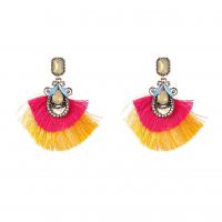 Fashion Tassel Earring, Zinc Alloy, with Polyester Yarns & Acrylic, fashion jewelry & for woman, multi-colored 