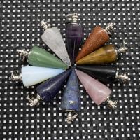 Brass Pendulum Pendant, with Gemstone, silver color plated, fashion jewelry & DIY & for woman 