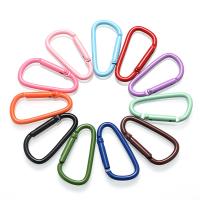 Zink-Legierung Karabiner Schlüsselanhänger, Zinklegierung, Einbrennlack, DIY, gemischte Farben, 24x45.5mm, ca. 10PCs/Tasche, verkauft von Tasche