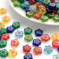Perles acryliques imprimées , Acrylique, fleur, Impression, DIY, couleurs mélangées, 10mm, Environ Vendu par sac