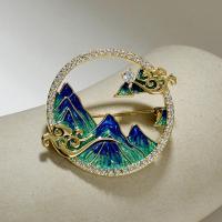 Rhinestone Zinc Alloy Brooch, fashion jewelry & for woman & with rhinestone, gold 