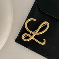 Zinc Alloy Jewelry Brooch, Alphabet Letter, gold color plated, fashion jewelry & for woman 