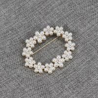 Plastic Pearl Brooch, Zinc Alloy, with Plastic Pearl, Plating champagne gold, fashion jewelry & for woman 