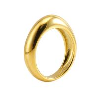 Stainless Steel Finger Ring, 304 Stainless Steel, 18K gold plated, fashion jewelry & for woman, golden, 5mm,23*24mm 