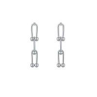 Stainless Steel Drop Earring, 304 Stainless Steel, Letter U, Vacuum Ion Plating, fashion jewelry & for woman 
