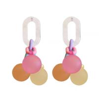Acrylic Drop Earring, Round, fashion jewelry & for woman 
