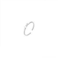 ラインス トーン真鍮指のリング, 銅, シルバーメッキ, ファッションジュエリー & 異なるスタイルを選択 & 女性用 & ライン石のある, シルバー, 売り手 パソコン