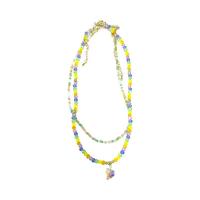 Crystal Necklace, with 5cm extender chain, Heart, Double Layer & fashion jewelry & for woman, multi-colored cm, 36.7 cm 