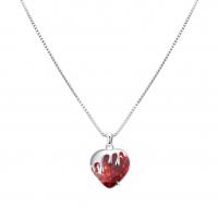 Titanium Steel Jewelry Necklace, with Glass Rhinestone & zinc alloy pendant, with 5cm extender chain, Heart, silver color plated, fashion jewelry & for woman cm 