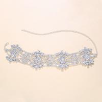 Rhinestone Zinc Alloy Necklace, with Zinc Alloy, Flower, plated, fashion jewelry & for woman & hollow Approx 13.4-20 Inch 