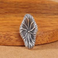 Thailand Sterling Silver Connector, Lotus Leaf, Antique finish, DIY, silver color Approx 4mm,2mm 