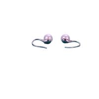 Freshwater Pearl Brass Earring, Copper Alloy, with Freshwater Pearl, silver color plated, for woman 