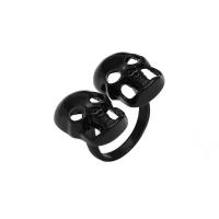 Zinc Alloy Finger Ring, Skull, electrophoresis, fashion jewelry & for woman, black, 18mm 