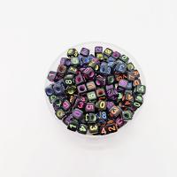 Acryl Zahlen Perlen, Quadrat, DIY, 6x6mm, Bohrung:ca. 3.2mm, ca. 3000PCs/Tasche, verkauft von Tasche