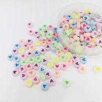Acryl Schmuck Perlen, flache Runde, DIY & glänzend, gemischte Farben, 4x7mm, Bohrung:ca. 1.2mm, ca. 3600PCs/Tasche, verkauft von Tasche