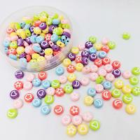Painted Acrylic Beads, Flat Round, DIY, mixed colors Approx 