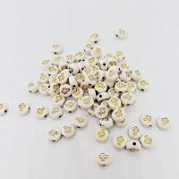 Perles acryliques plaquée, Acrylique, Plat rond, Placage, DIY, couleurs mélangées Environ Vendu par sac