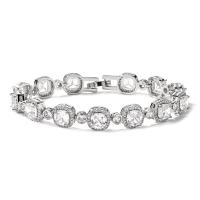 Cubic Zirconia Brass Bracelets, with Cubic Zirconia, Square, plated, for woman 9mm Approx 18 cm 