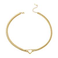 Stainless Steel Jewelry Necklace, 304 Stainless Steel, with 5cm extender chain, Heart, Vacuum Ion Plating, for woman & hollow, golden Approx 45 cm 