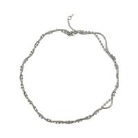 Collar de la joyería de titanio, Partículas de acero, con 6.5cm extender cadena, para mujer, color original, longitud:43.5 cm, Vendido por UD