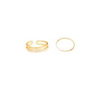 Brass Finger Ring, gold color plated, 2 pieces & adjustable & for woman & enamel, US Ring 