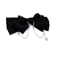 Hair Snap Clips, Cloth, with ABS Plastic Pearl, Bowknot, fashion jewelry & for woman 