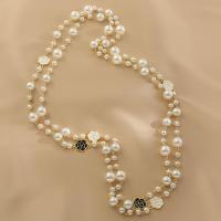 Plastic Pearl Necklace, Zinc Alloy, with Plastic Pearl, fashion jewelry & for woman Approx 150 cm 