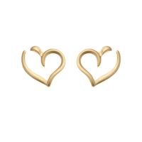 Brass Stud Earring, Heart, gold color plated, fashion jewelry & for woman & hollow, golden 