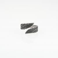 Titanium Steel Finger Ring, Angel Wing, Unisex 12.4mm, US Ring 