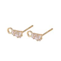 Cubic Zirconia Micro Pave Brass Earring, KC gold color plated, DIY & micro pave cubic zirconia 