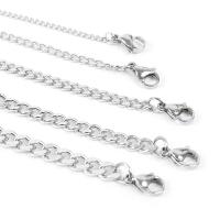 Collar de cadena de acero inoxidable, acero inoxidable 304, Bricolaje & diverso tamaño para la opción, color original, Vendido por UD