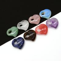 Joyas de piedras preciosas colgante, Piedra natural, Corazón, diferentes materiales para la opción & unisexo, más colores para la opción, 30mm, Vendido por Sarta