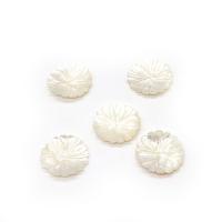 Seashell Beads, Natural Seashell, Flower, Carved, DIY, white, 28mm 
