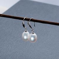 Süßwasser Perle Tropfen Ohrring, Natürliche kultivierte Süßwasserperlen, oval, für Frau, keine, 7-8mm, verkauft von Paar