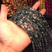 Natürliche Moosachat Perlen, Moos Achat, Quadrat, poliert, DIY, gemischte Farben, 4x4mm, Länge:ca. 38-40 cm, verkauft von Strang