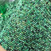 Mosaïque de perles Turquoise, Phosphate d'aluminium turquoise, Rond, poli, DIY & facettes, vert d'herbe, 2.5mm Environ 38-40 cm, Vendu par brin