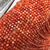 Achat Perlen, Yunnan roter Achat, Quadrat, poliert, DIY & facettierte, rot, 3.5mm, Länge:ca. 38-40 cm, verkauft von Strang