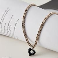Enamel Zinc Alloy Necklace, Heart, plated, for woman & hollow Approx 18 Inch 