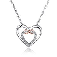 Harz Messing Halskette, Herz, plattiert, Oval-Kette & für Frau & mit Strass & hohl, Länge:ca. 16 ZollInch, verkauft von PC
