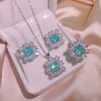 Crystal Jewelry Sets, Cupronickel, with Crystal, Geometrical Pattern, platinum plated, fashion jewelry & for woman & with rhinestone 